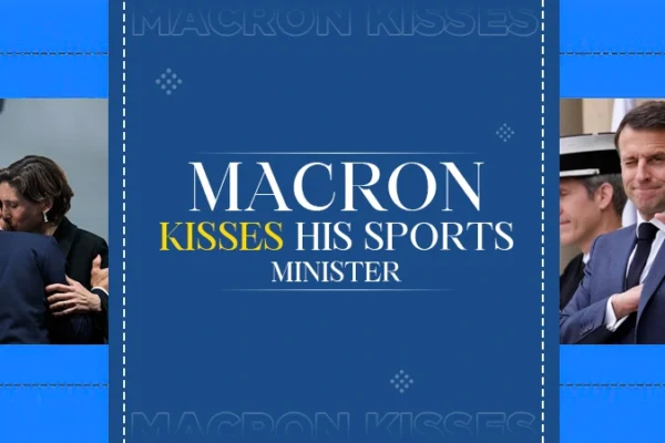 macron kisses his sports minister