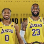 Bronny and LeBron James