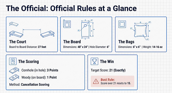 Cornhole Official Rules at a Glance