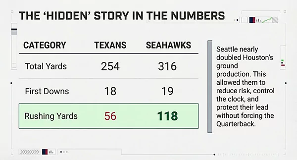 Texans Vs Seahawks Statistics Comparison