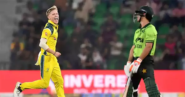 Australian Bowler Celebrating a Wicket