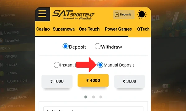 Satsport247 Deposit and Withdraw